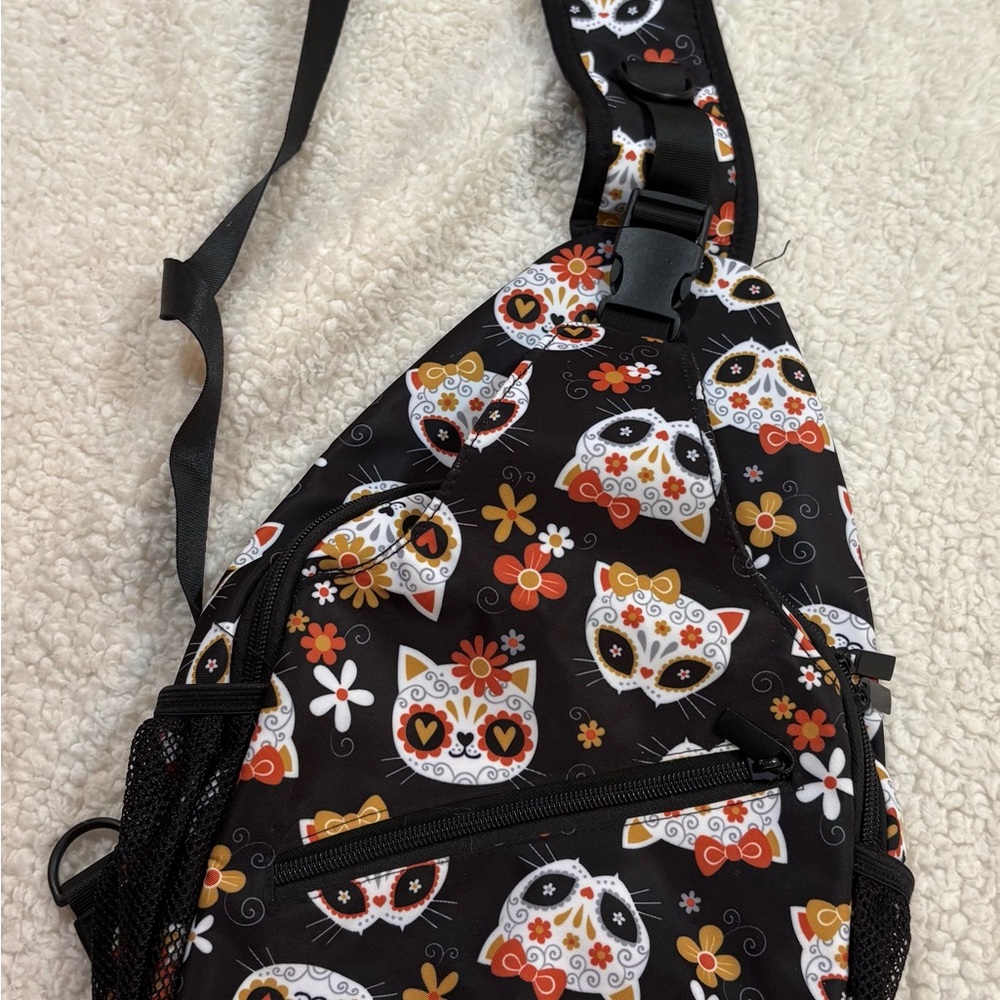 Cat Print Sling Bag